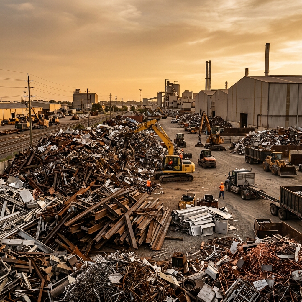 Industrial scrap yard and metal recycling facility Doha Qatar